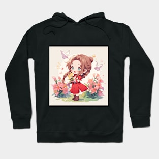 chibi aerith and butterfly Hoodie